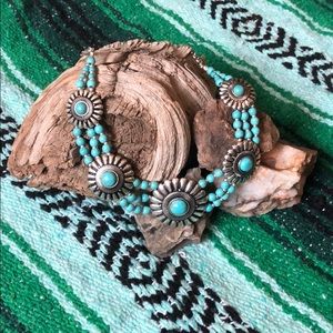 Concho Necklace with Turquoise